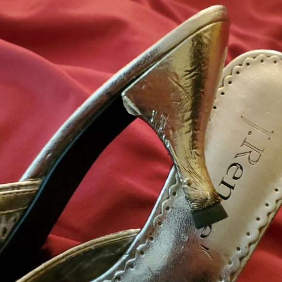 J. Renée Pewter & Silver Scroll Print Mule - Picture 8 of 8